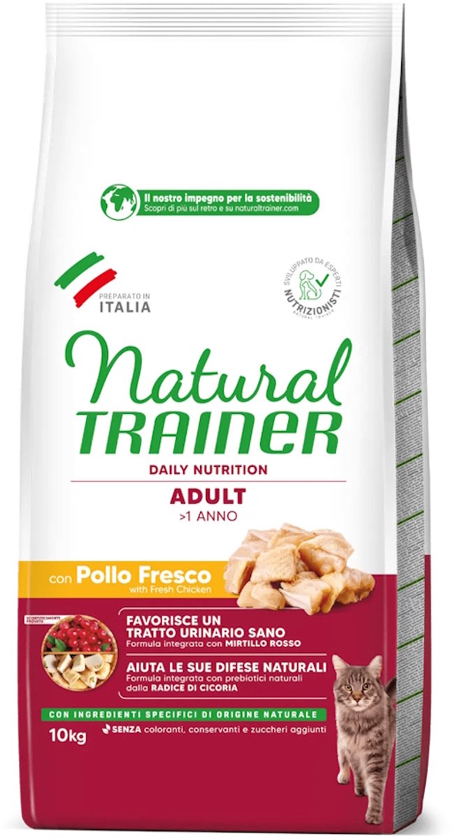 Natural Trainer Adult Kip 10 kg - Kattenvoer