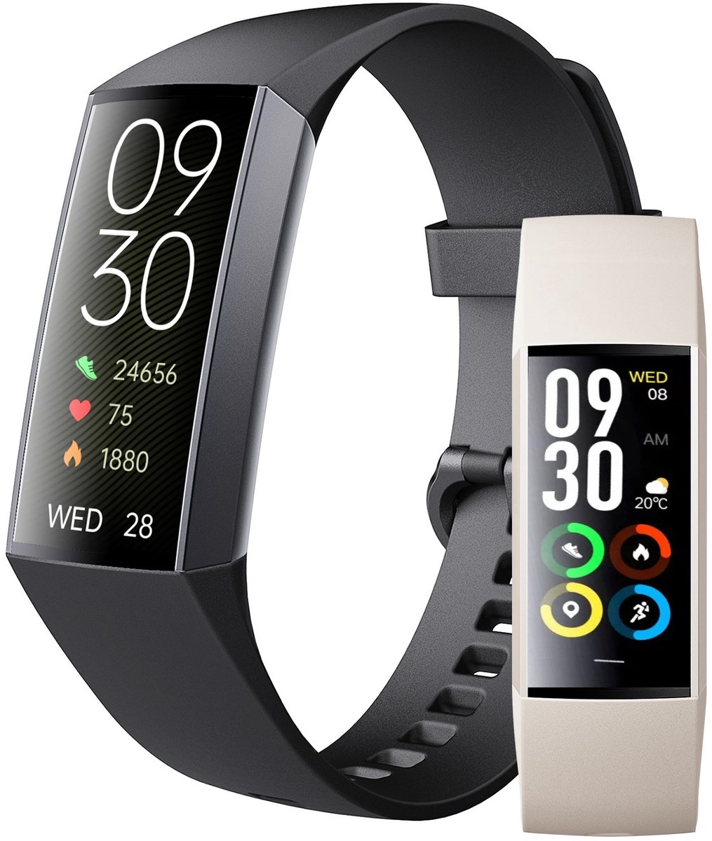 Siltcon® Activity Tracker Pro – Stappenteller Horloge - Hartslagmeter – Bloeddrukmeter - Slaapmonitor - Saturatiemeter – Sporthorloge – Smartwatch Dames, Heren & Kinderen - Universeel - RVS - Elke pols - Incl. 2 Bandjes
