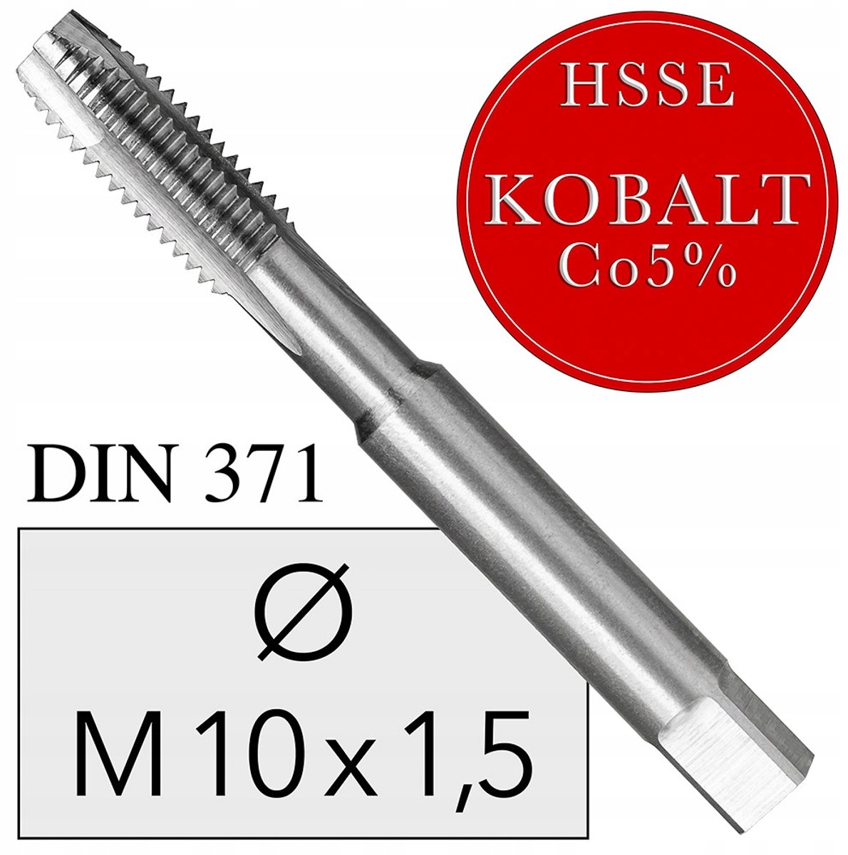 M10x1,5 Kobalt HSS Co5 Masjin Tap DIN 371 Doorlopend