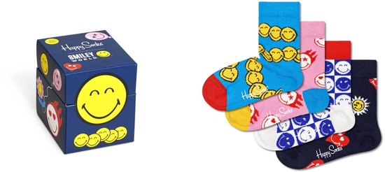Chaussettes Happy Socks XKSMY09-6500 Kids SmileyWorld Lot de 4, pointure 7-9 ans