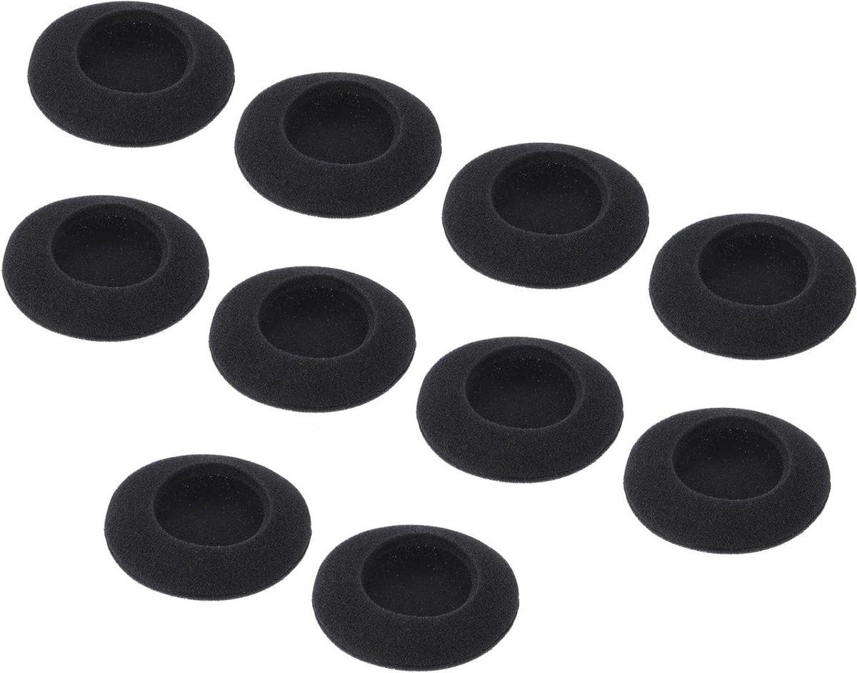 Schuimrubberen Oordopjes Hoofdtelefoon Vervanging 45mm Zwart 10 stuks