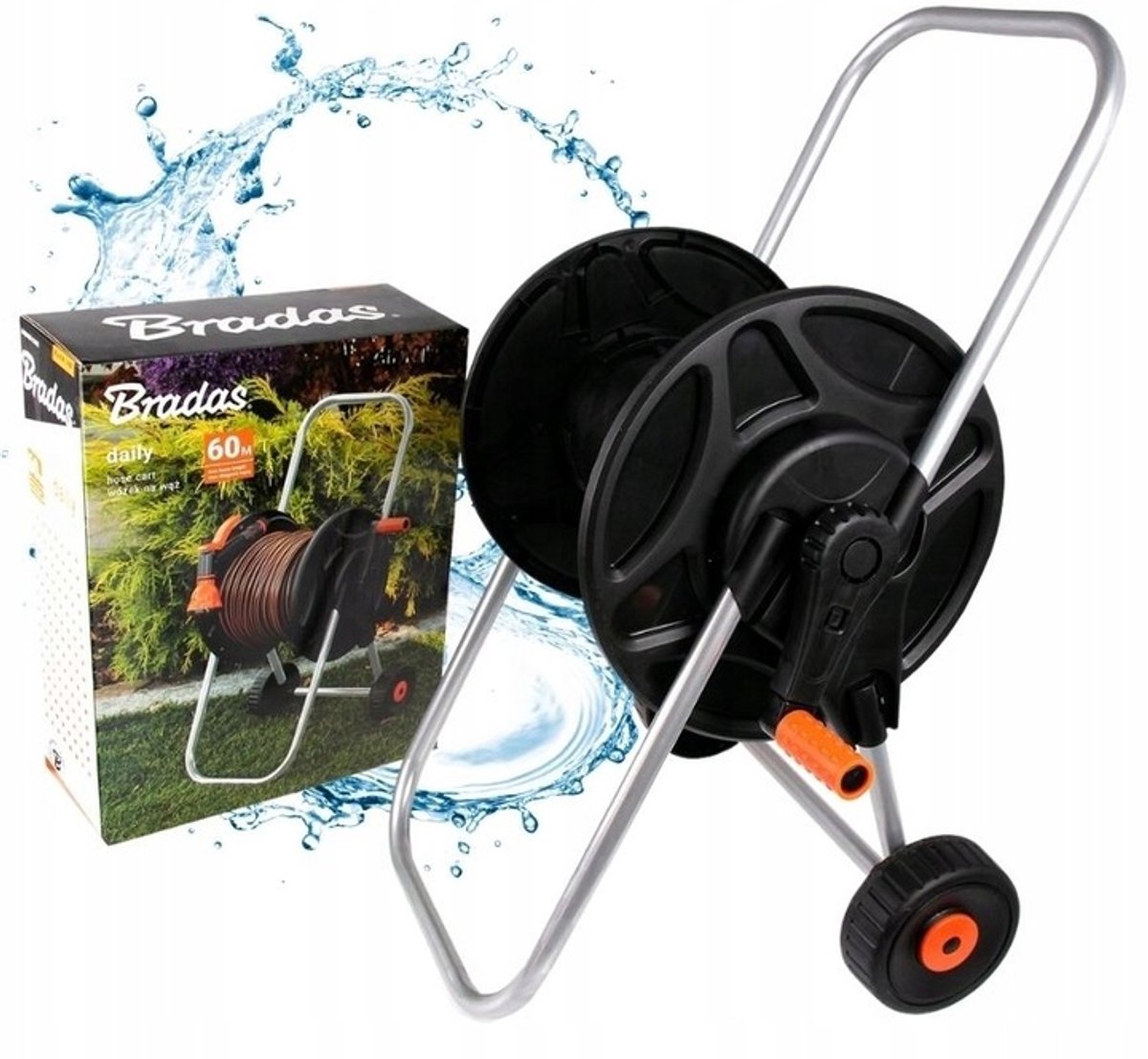 Tuinslangwagen 1/2'' 60m - Stevige haspels met wielen