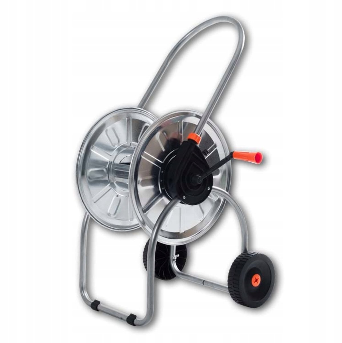 Bradas Zincato Spring Metalen Slangenwagen – Tuinslangwagen voor 50 m 1/2" Tuinslang – Stevige Slanghaspel Wagen met Grote Wielen