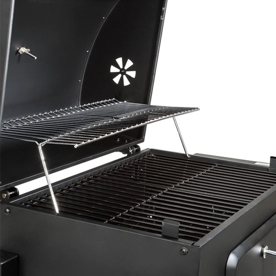 PIPIPOXER-Houtskool BBQ - Smoker Barbecue - Verstelbaar kolenrooster - Zwart van PIPIPOXER — afbeelding 3