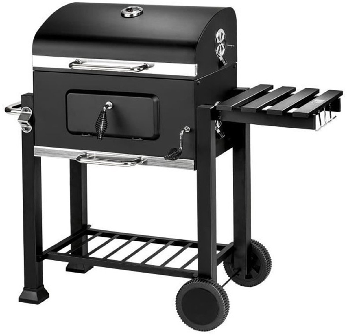 PIPIPOXER-Houtskool BBQ - Smoker Barbecue - Verstelbaar kolenrooster - Zwart