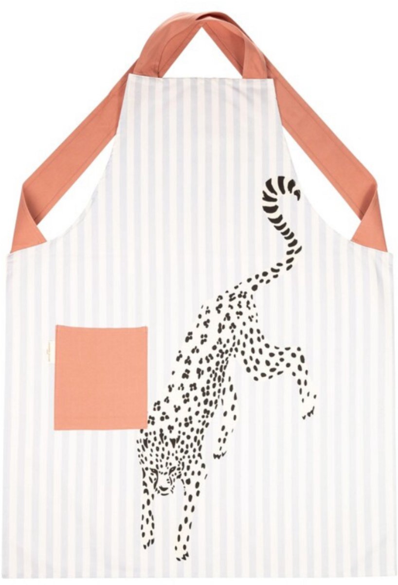 Yvonne Ellen London - Schort met cheetah illustratie – 100% katoen
