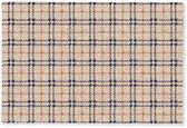 Deurmat 90x60 cm - Droogloopmat Plaid - Patroon - Beige - Zwart - Mat voor binnen - Schoonloopmat - Deurmatten met print - Inloopmat