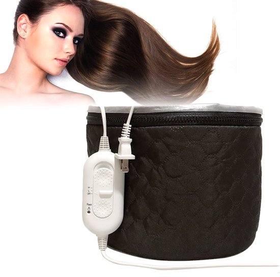 Bonnet chauffant électrique pour les cheveux, bonnet de soin capillaire, bonnet de beauté pour les cheveux et le spa à domicile, bonnet vapeur pour les cheveux, bonnet de soin capillaire, avec 3 réglages de température, noir.