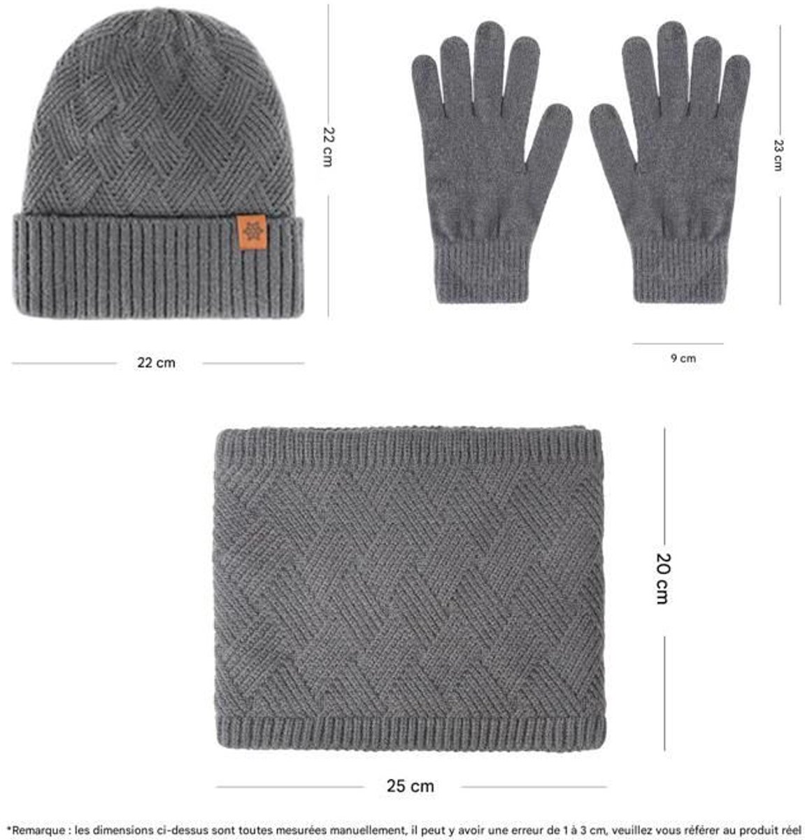 Mannen Winter Set 3-delig - MutSjaal Handschoenen - Alpaca Wol Mix - Bruin - Gevoerd Warm - Winddicht - Elastisch Ademend - Uniseks Design - Dagelijks Gebruik — cadeau in Mode & Accessoires - foto 2