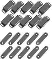 10-Stuks Magnetische Deurstopper - Sterk Magnetisch Deurslot - Deursluiter Magneet - Kast Magneet - Lade Magneet - Geschikt voor keukenkasten, garderobekasten, kasten, kastdeuren en ladesloten - Zwart