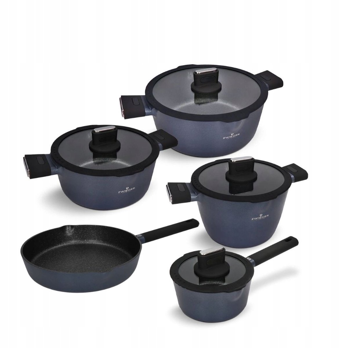 Vesna pottenset 8-dlg. + Koekenpan 28 cm - Aluminium, Antiaanbaklaag