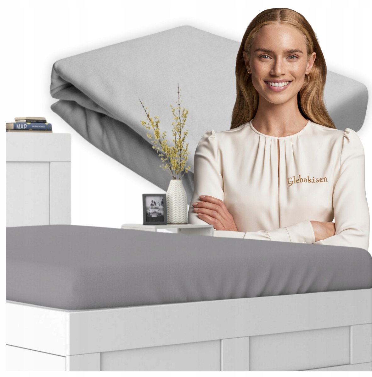 Jersey Hoeslaken 90x190cm - 100% Katoen, Lichtgrijs