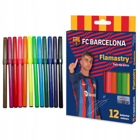 Set Papeterie FC Barcelone – Bloc-notes, Stylo, Marque-page, Surligneur, Correcteur – Produit Officiel