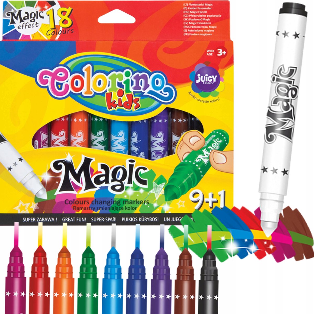 Colorino Magische Stiften Set - 10 Kleuren met Kleurwisselfunctie