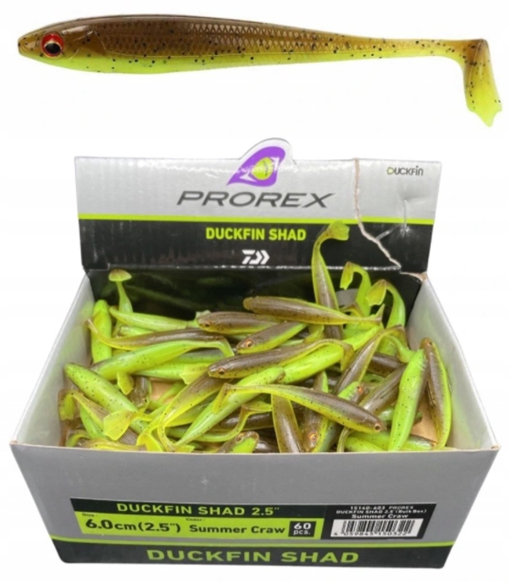 Daiwa Duckfin Shad 6cm - Zonder Haak - Zomer Kreeft