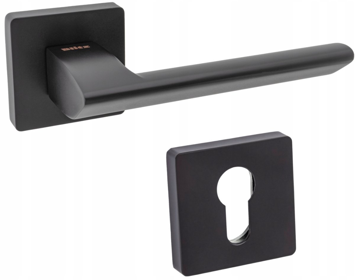 Zwarte Deurkruk met Rozet - Mat Zwart Aluminium