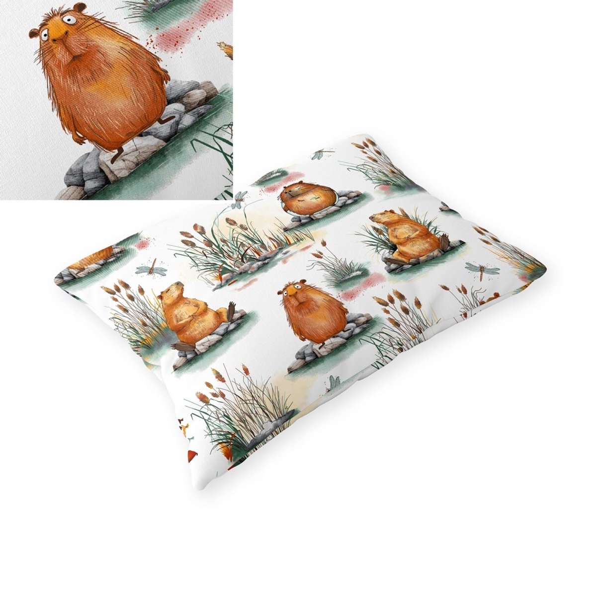 Kussensloop 40x60cm 100% Katoen - Capibara Design