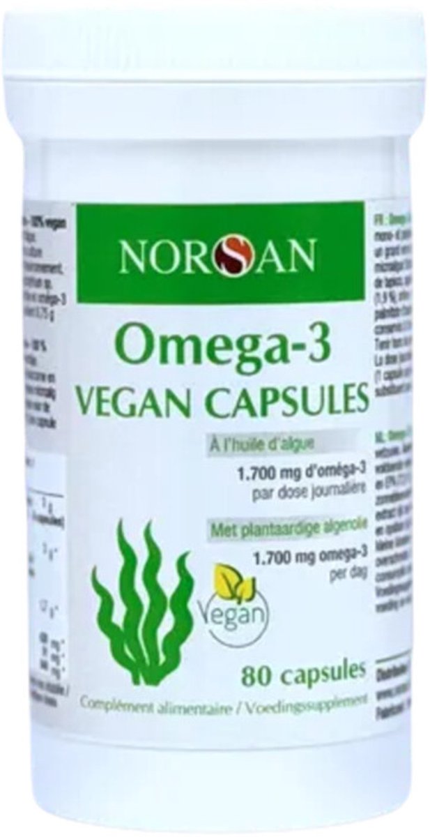 Norsan - Omega 3 Natuurlijke Levertraan Vegan - 2 x 80 capsules - Voordeelverpakking