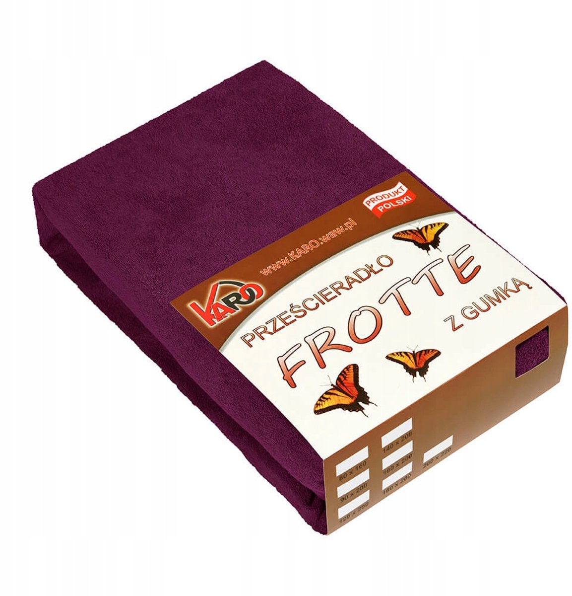 Hoeslaken Frotte met Elastiek 220x240cm Pruim KARO - Dik & Zacht