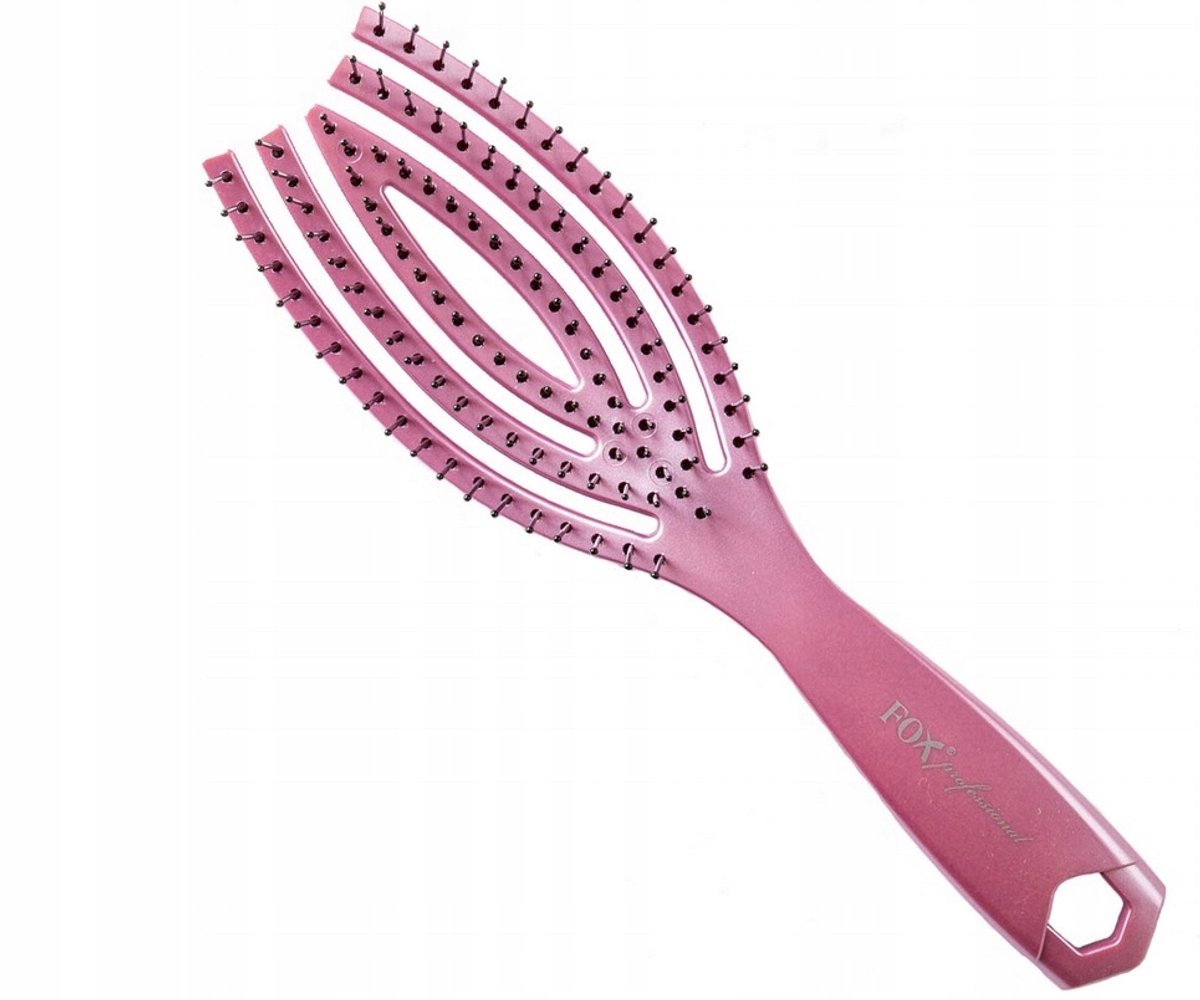 Fox Flex Brush Nylon Haarborstel - Roze/Violet