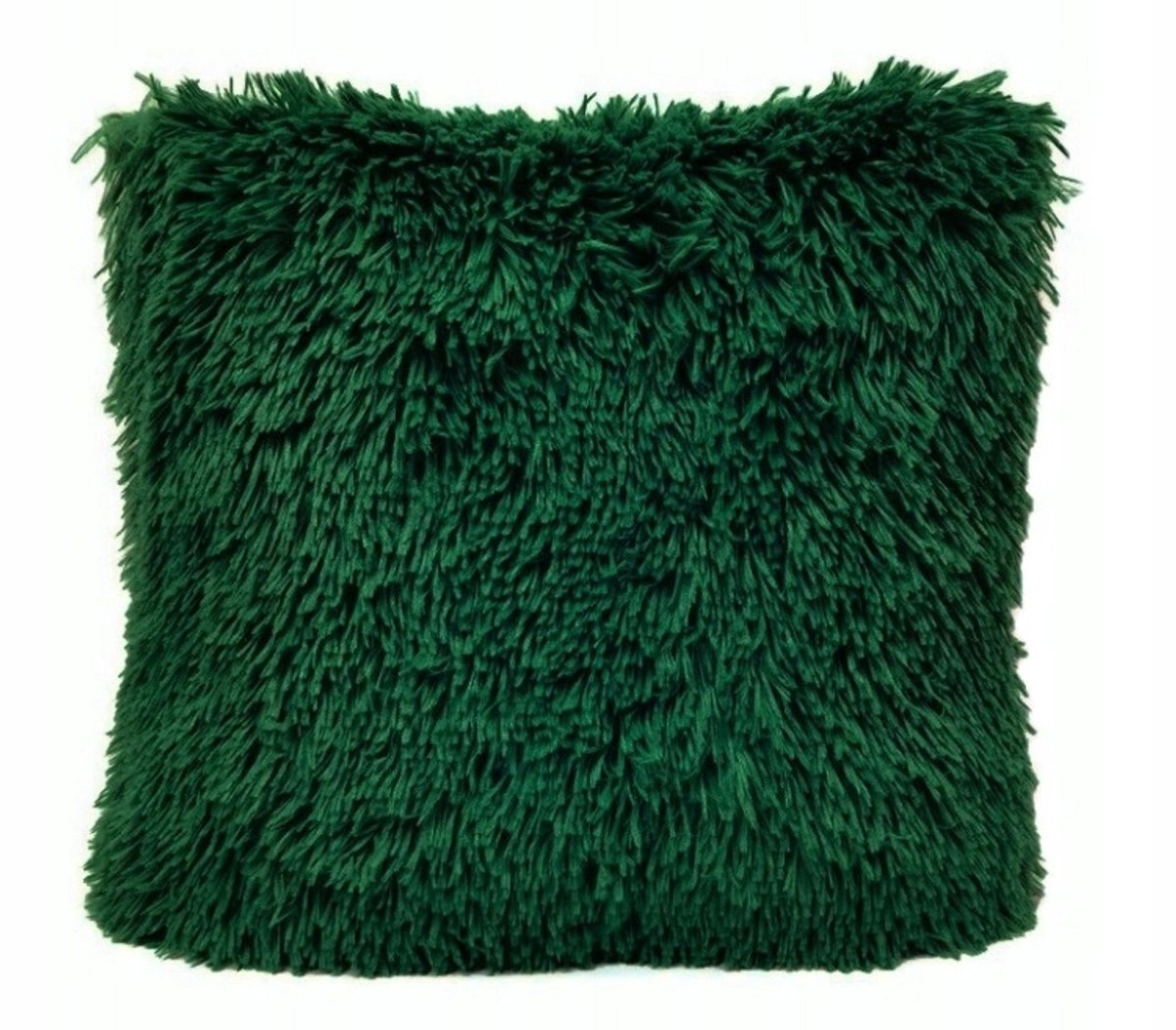 Groen Shaggy Pluche Sierkussen 40x40 cm - Zacht en Decoratief