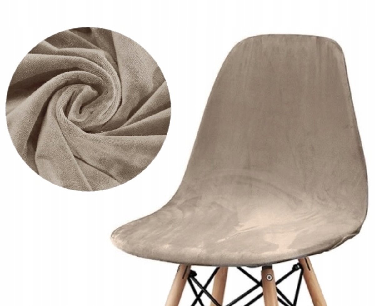 Elastisch Velours Stoelhoes Premium - Beige