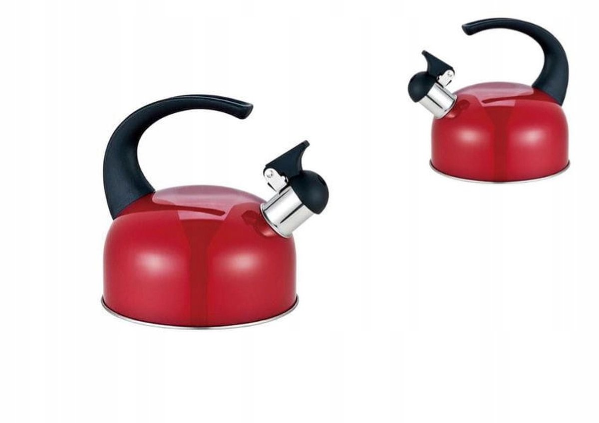 Klassieke RVS Waterkoker 1,8L Rood - Geschikt voor Inductie