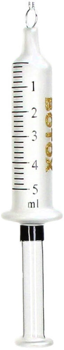 HD Collection – Glazen Kerstornament Hanger – Botox Spuit – 16,4 cm – The Christmas Drug Store Collectie – Apotheek Thema