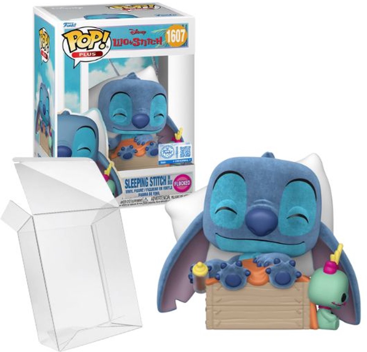 Funko Pop! Plus: Disney Lilo & Stitch - Sleeping Stitch in Box (Flocked) #1607 Special Edition Exclusive — afbeelding 3