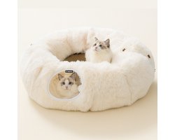 BOTC Kattentunnel met Kattenmand - Speeltunnel Voor Dieren - Tunnel Kat - Kattenhuis - Speeltunnel kat - Beige