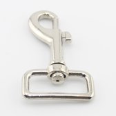 3 Stuks METALEN MUSKETONHAKEN/KARABIJNSLUITINGEN/SLEUTELHANGERS, Voor Linten van 30MM, Voor MODE/RUGZAKKEN, Prima Kwaliteit, Kleur ZILVER