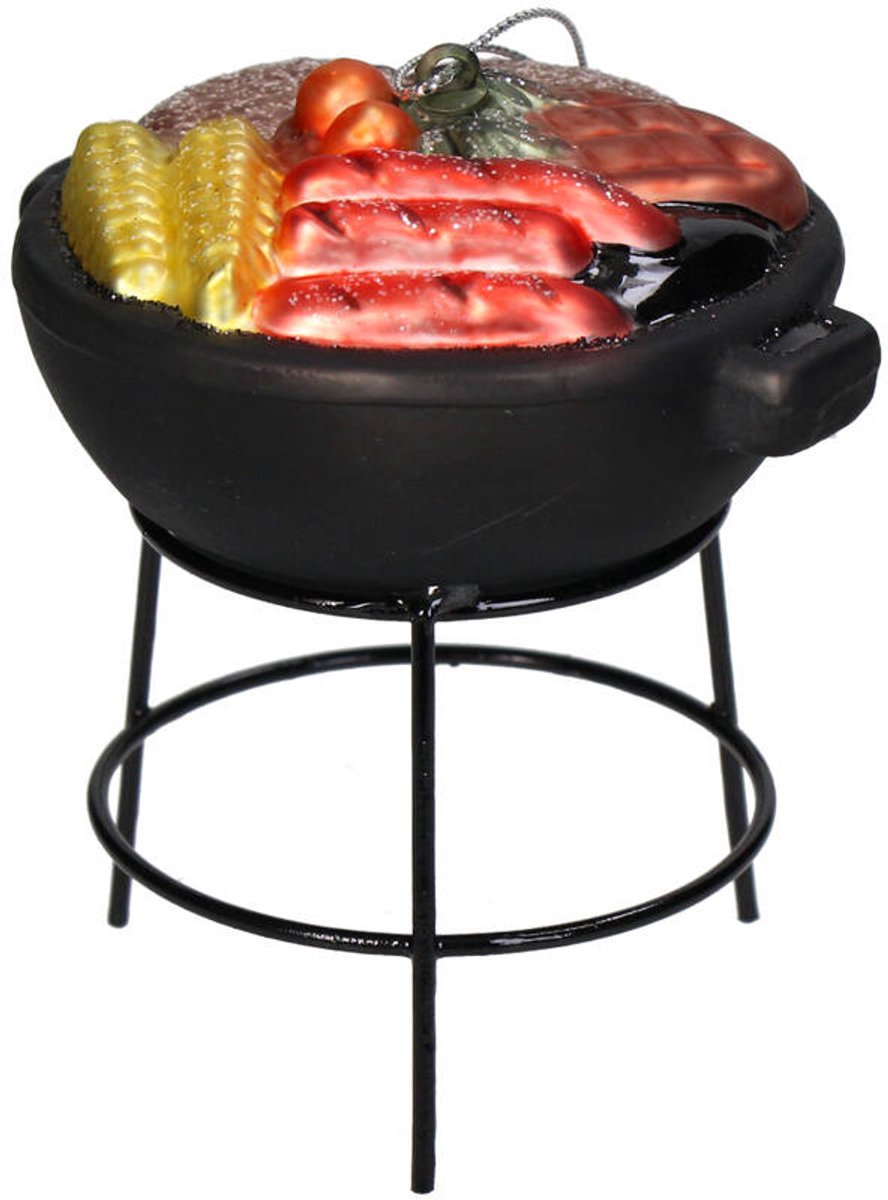 HD Collection glazen kerst ornament kersthanger barbeque 9.2 cm