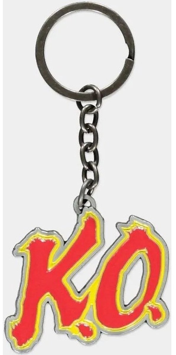 Street Fighter - KO Sleutelhanger - Rood/Zilverkleurig