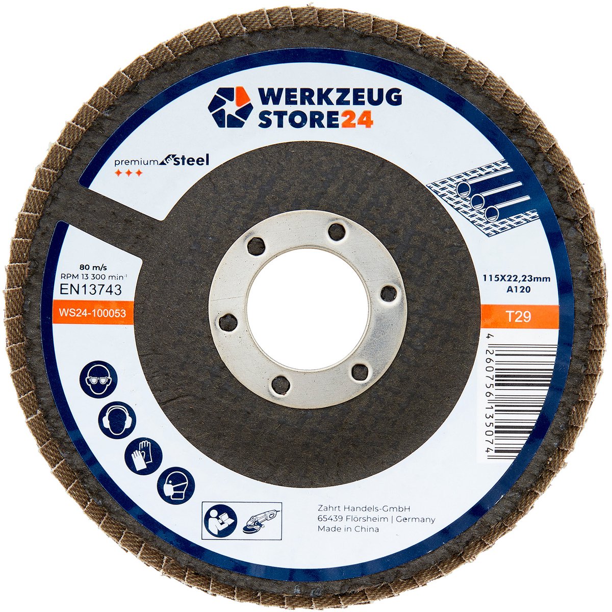 WS24 10x lamellenschijf 115 mm convex aluminiumoxide K 120 - WS24...