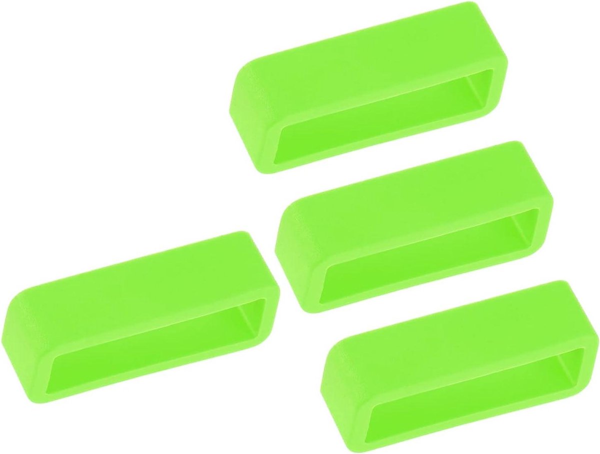 JHubers Goods - Horlogeband lus set van 4 stuks - rubberen horlogehouder voor reparatie en vervanging - groen - siliconen - 22mm breedte - geschikt voor horlogebandhouder -