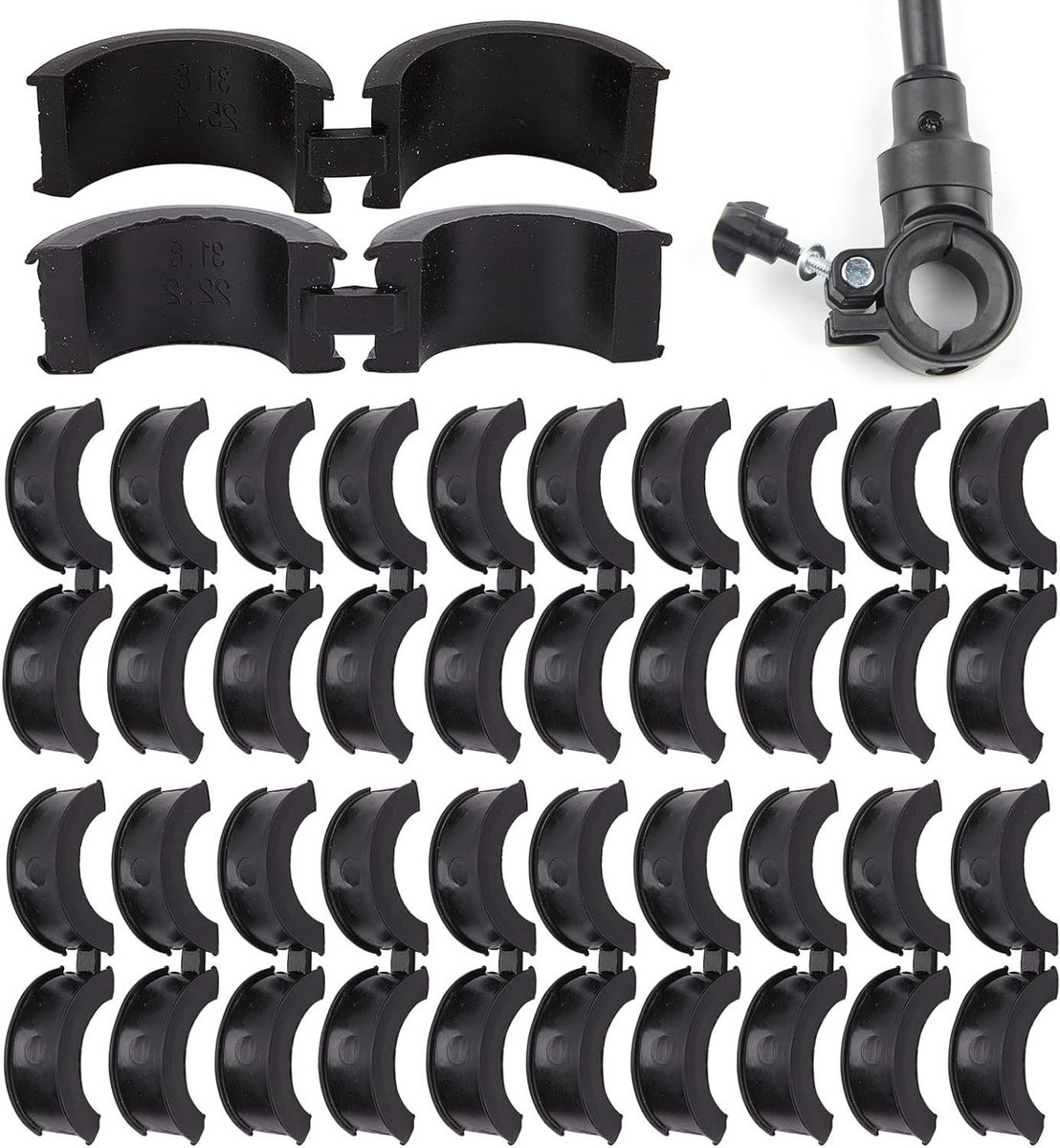 JHubers Goods - Stuurdoppen Set van 20 stuks voor Fietsstuur - Antislip Rubberen Afdichting - Stuuradapter - Shim - Fietsen Spacer Accessoires