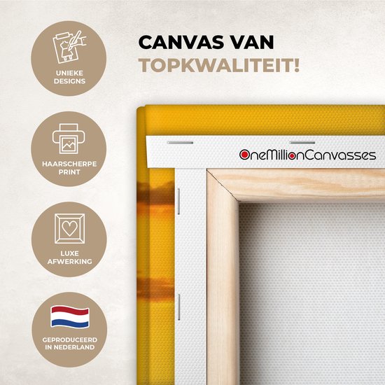 OneMillionCanvasses - Toile - Tableau - Cygne - Coucher de soleil - Water - Vogel - Toile - 40x80 cm - Décoration murale - Intérieur