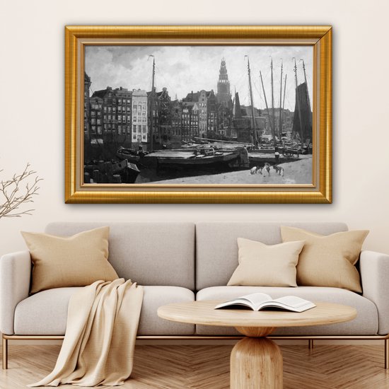 Oeuvre de Peinture sur Toile - Maîtres Anciens - Cadre - Or - 150x100 cm - Art Décoration murale