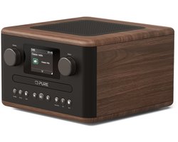 Pure Classic C-D4 - De leuke compacte digitale radio met cd-speler, Koffiebruin/Walnoot