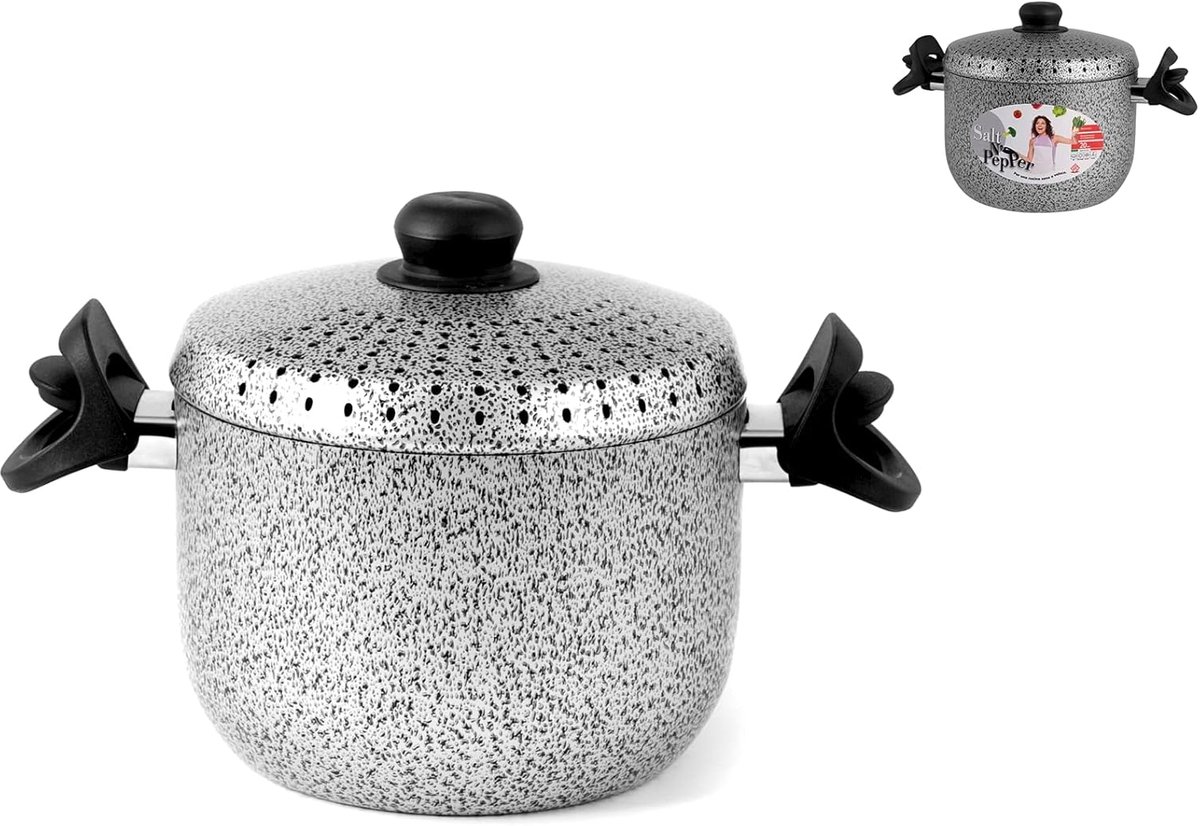 Aluminium Pastapan met Deksel, Anti-aanbaklaag, 20 cm - Praktisch Kookgerei voor Pasta en Groenten