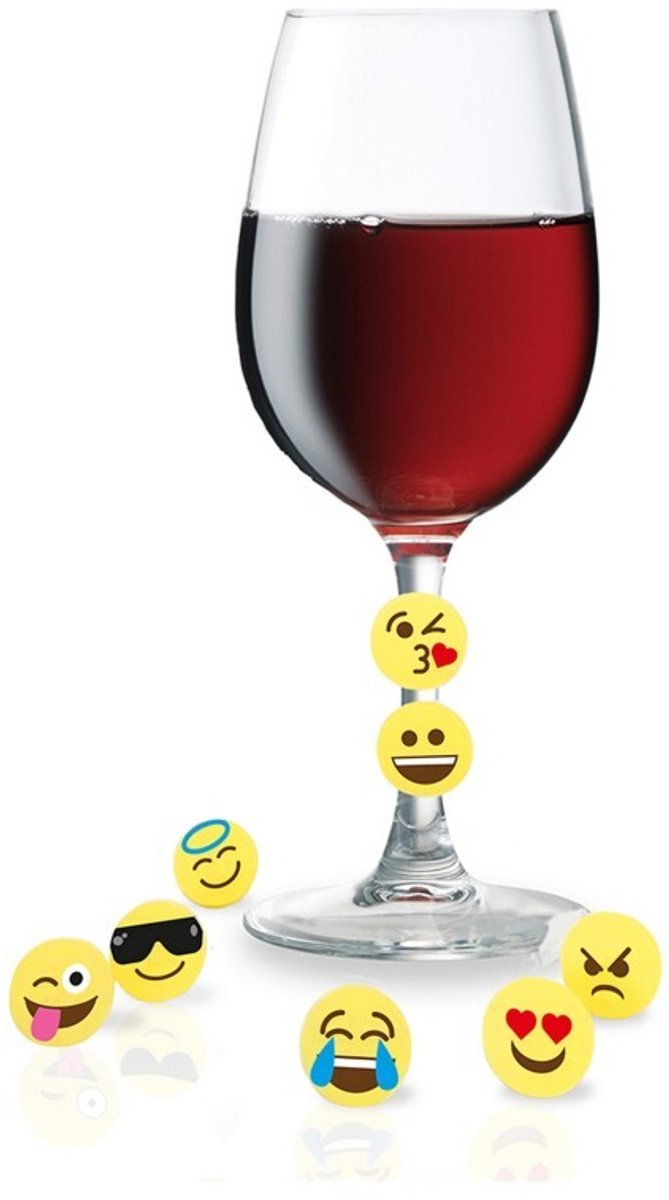 Glasmarker Vin Bouquet Émoticônes (x8)