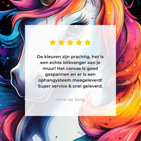 Peinture sur toile 40x30 cm - Décoration murale Graffiti - Licorne - Filles - Coloré - Décoration murale salon - Décoration chambre - Accessoires de chambre - Peintures