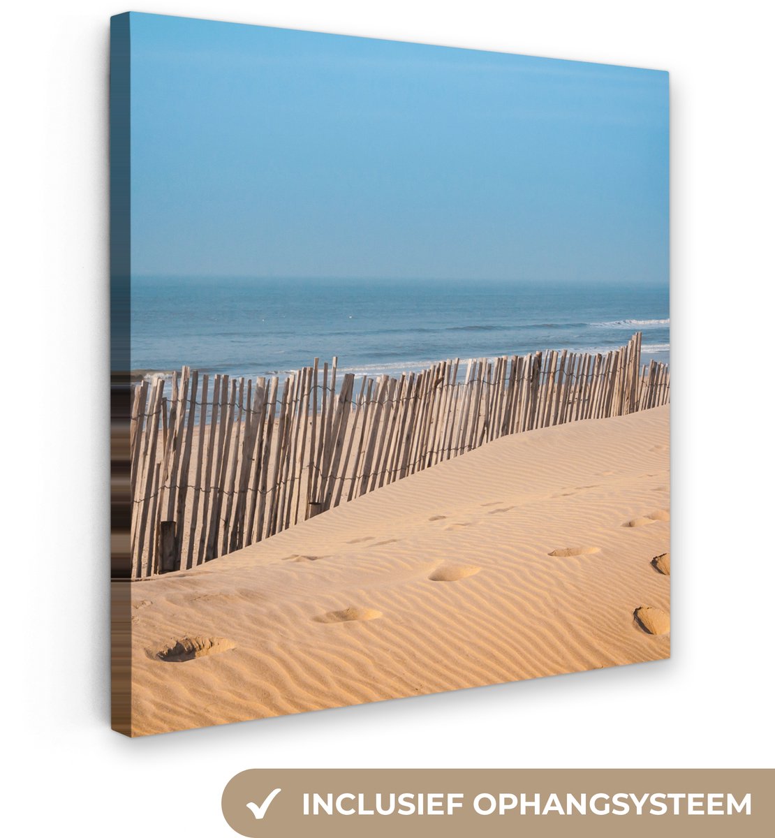 Canvas schilderij 20x20 cm - Wanddecoratie Strand - Zee - Palen - Muurdecoratie woonkamer 