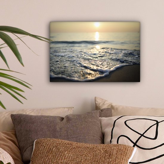 Peintures sur toile Mer - Soleil - Plage - 30x20 cm - Décoration murale