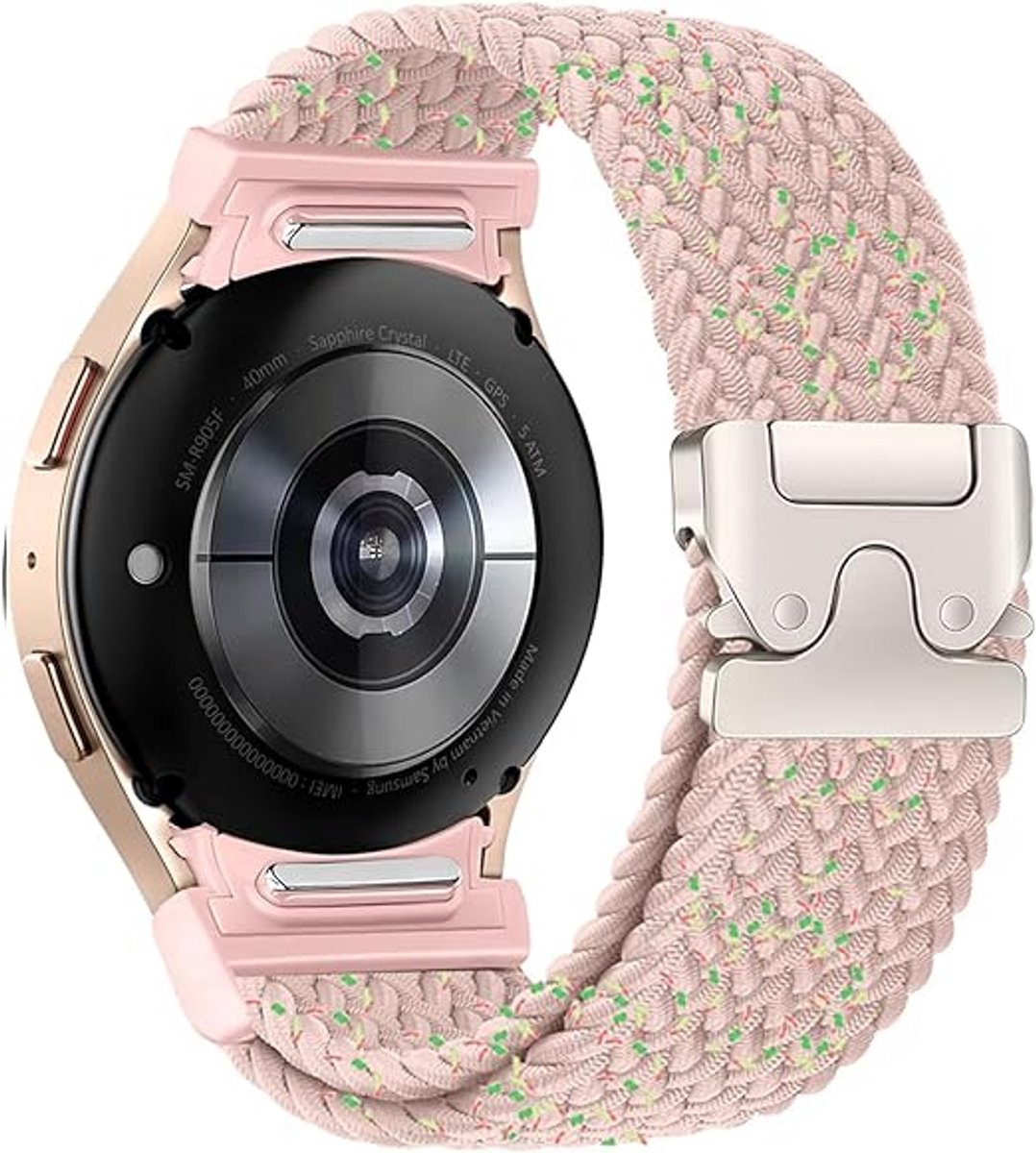 Geen Gap Nylon Gevlochten Band gescht voor Galaxy Watch 7/FE/6/5/4 40mm 44mm, Elastische Magnetische Gesp Band voor Galaxy Watch 6 Classic/4 Classic/5 Pro Herren Damen