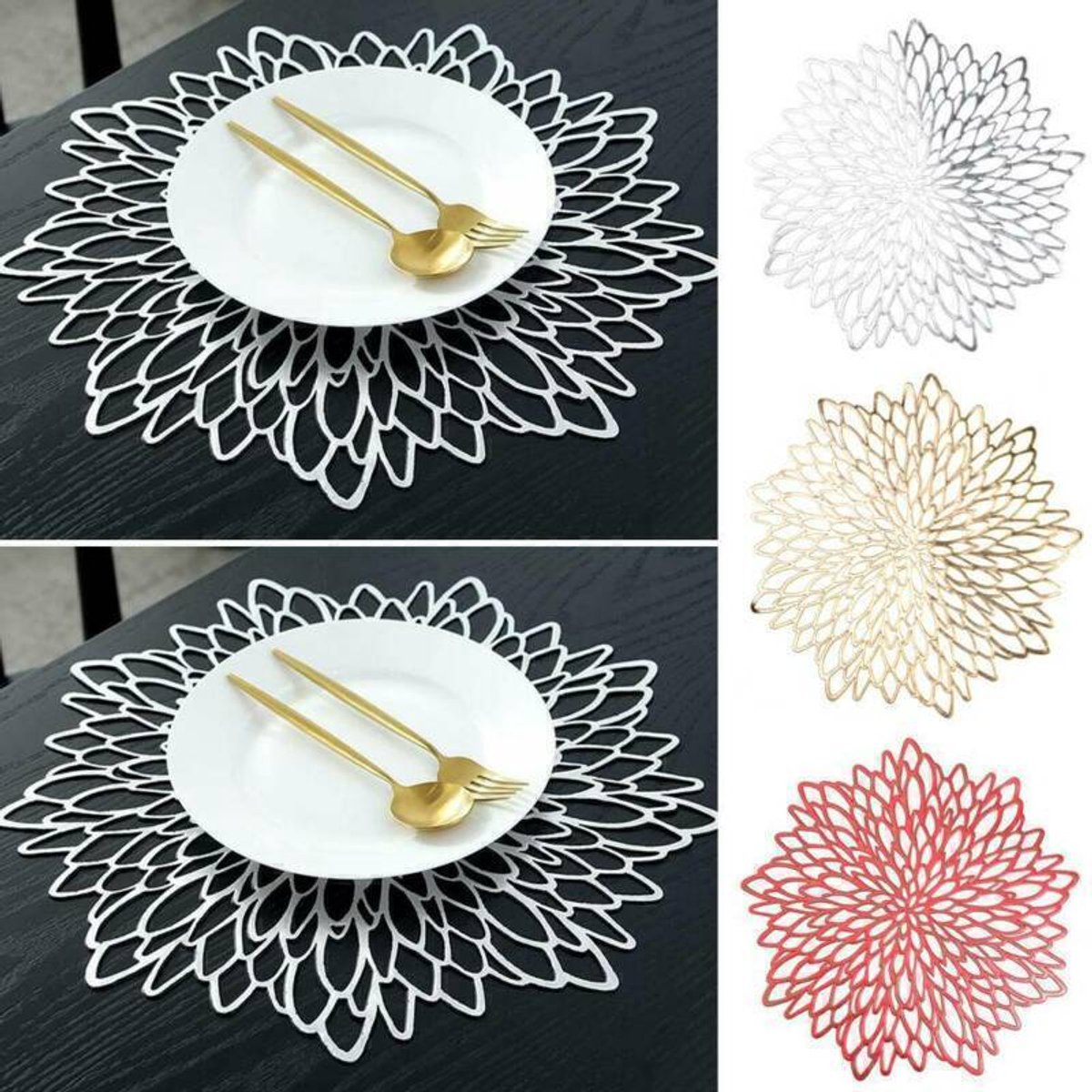 stuks ronde placemats, tafelmatten, bruiloftsfeest, restaurant, huisdecoratie