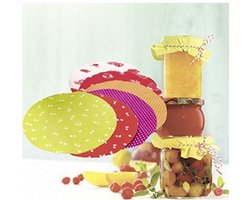 Katoenen Potdeksels - Jampot deksel met elastiek– Ø 15 cm – 6 stuks – 100% katoen weck