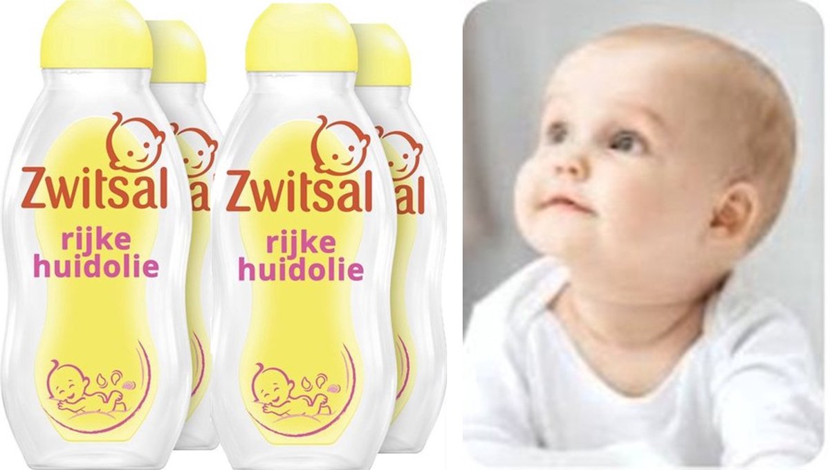 Zwitsal Baby Rijke Huidolie 4 x 200 ml Voordeelverpakking