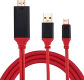 Garpex® Lightning naar HDMI Adapter - Digital AV HD TV Converter - Apple naar HDMI - 2 meter Rood