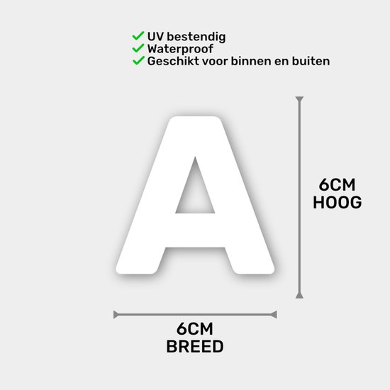 Lettersticker A Wit - Sticker Letter A Vinyl Wit - Container - Brievenbus - Lettersticker